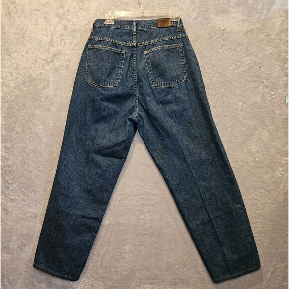 L.L. Bean Blue Jeans Womens 12 straight leg High Rise medium wash Mom all cotton - Picture 2 of 11